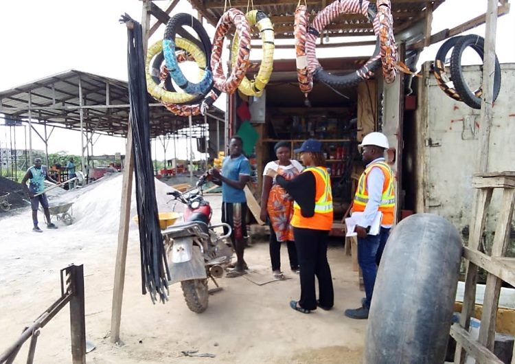 Inspection of a site installation and neighbouring activities.